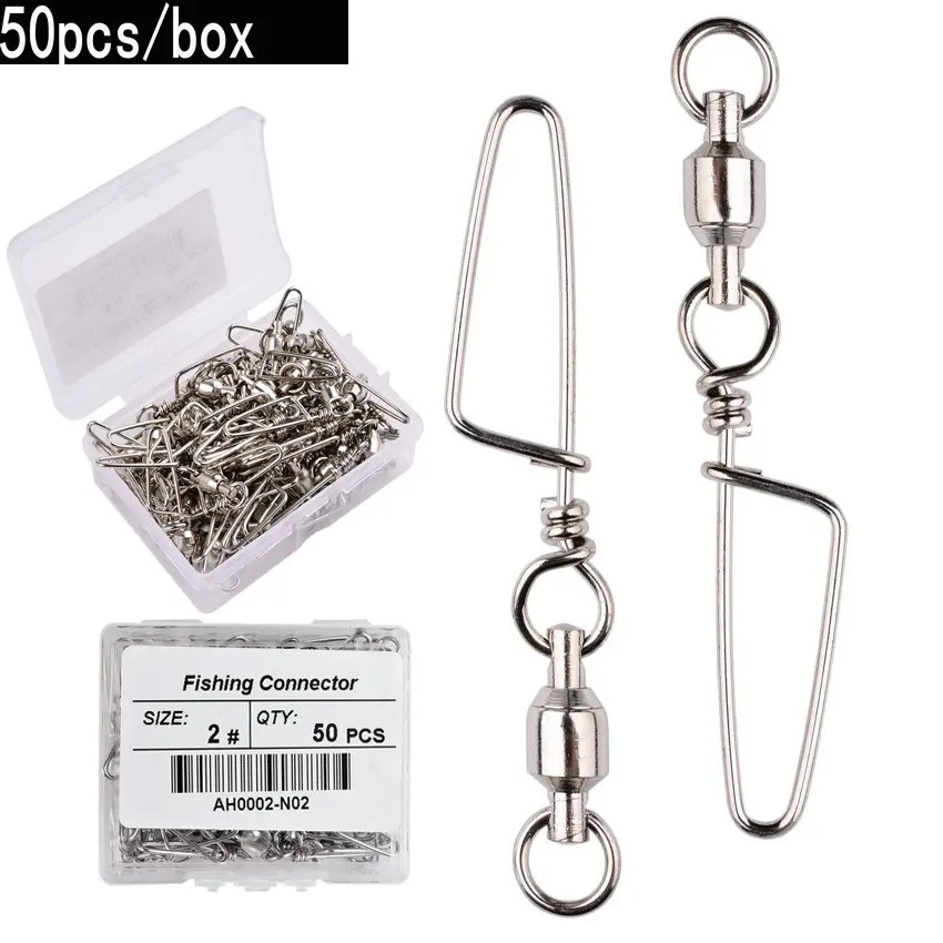 Fishing Hook Stainless Steel - 50 шт. вертлюг с шарикоподшипником для